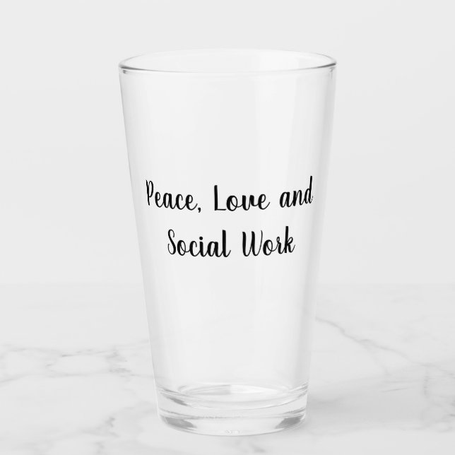 Verre Paix Amour et Travail Social (Devant)