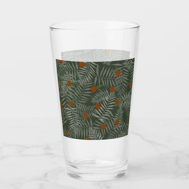 Verre Palm Feuilles & Oranges (Devant)