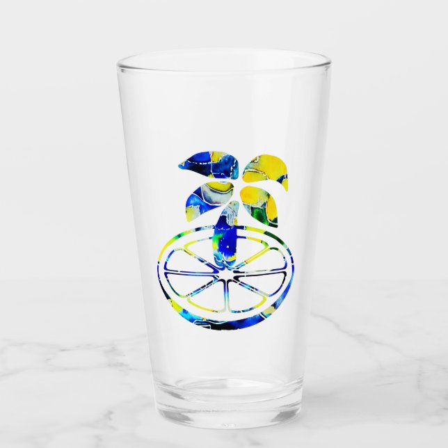 Verre Palme sur une tranche d'orange (Devant)