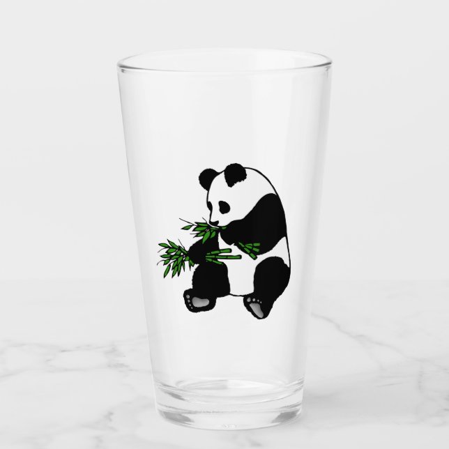 Verre Panda géant mange du bambou (Devant)