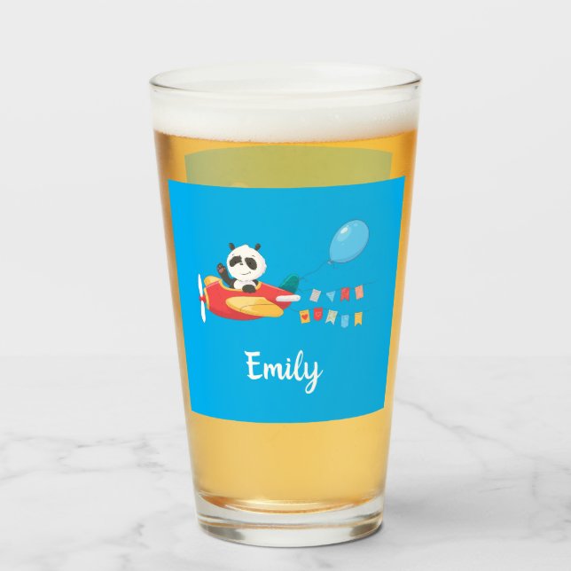Verre Panda volant mignon personnalisée (Dos (rempli))