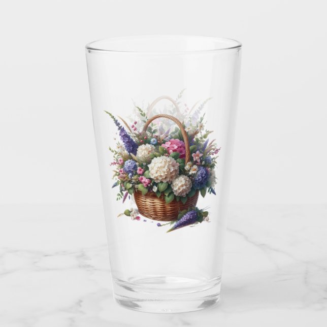 Verre Panier Plein De Fleurs (Devant)