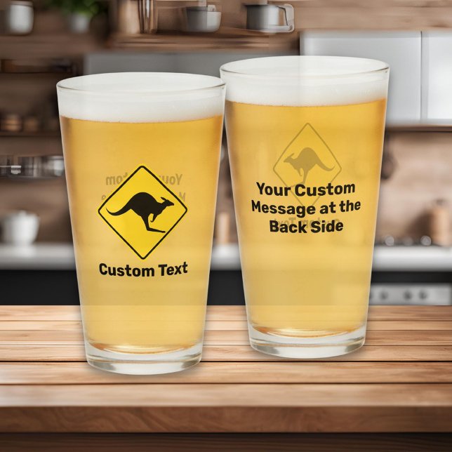 Verre Panneau d'avertissement Kangaroo (Créateur téléchargé)