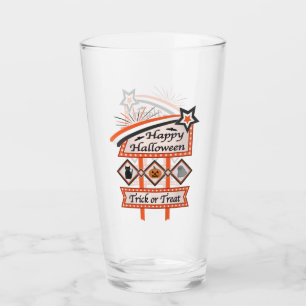Verre Panneau d'Halloween Vintage rétros - Tricoter ou t