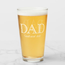 Verre Papa a Fondé Texte Blanc Gras Bière Noire