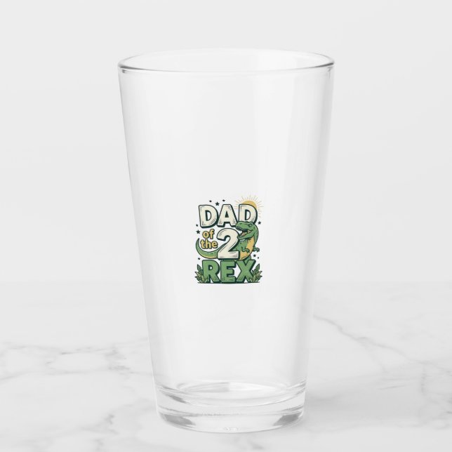 Verre Papa des 2 Rex T-shirt de conception de père de di (Devant)