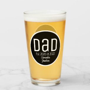Verre Papa Fait. Photo Moderne Gras Noms Simples Enfants