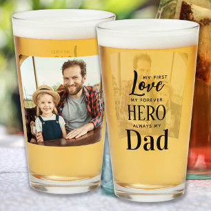 Verre Papa First Love Forever Hero Photo personnalisée