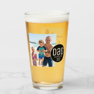 Verre Papa Fonda. Photo Moderne Gras Noms Simples Enfant