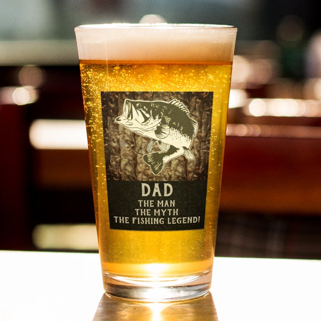 Verre Papa L'Homme Le Mythe Basse Pêche Légende Drôle (Créateur téléchargé)