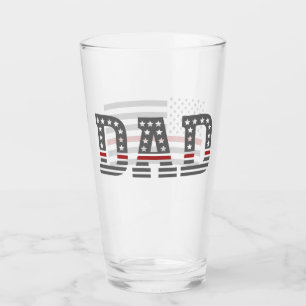 Verre Papa Mince Red Line Pompier Papa Amérique Drapeau