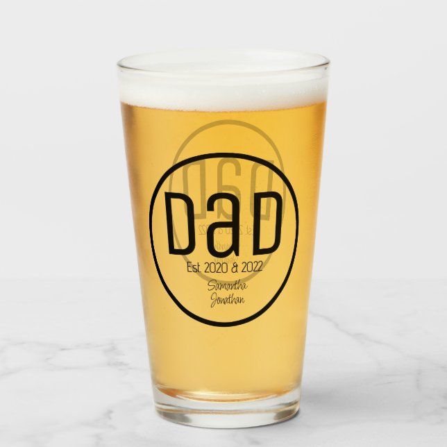 Verre Papa Moderne Noms Simples des Enfants (Devant (rempli))