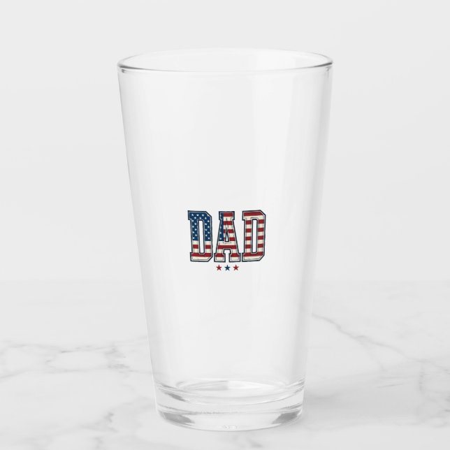 Verre Papa patriote Drapeau américain Design vectoriel v (Devant)
