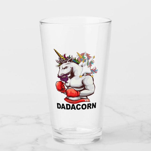 Verre Papa Père Dadacorn Unicorn Anniversaire Boire (Devant)