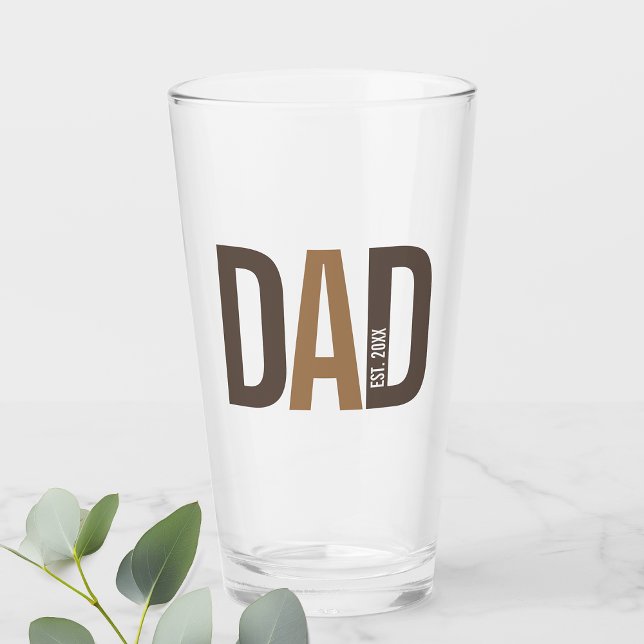 Verre Papa personnalisé Brown moderne établi (Créateur téléchargé)