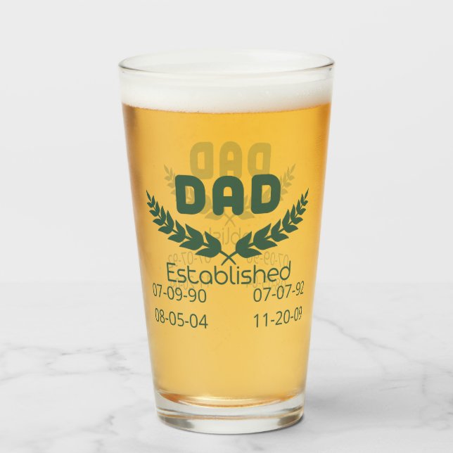 Verre Papa Personnalisé Établit (Dos (rempli))