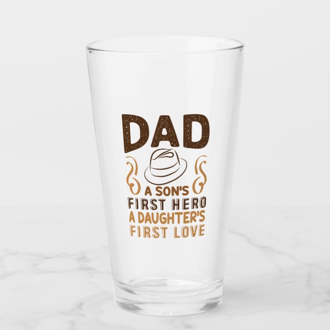 Verre Papa - Premier héros du fils, premier amour de la  (Devant)