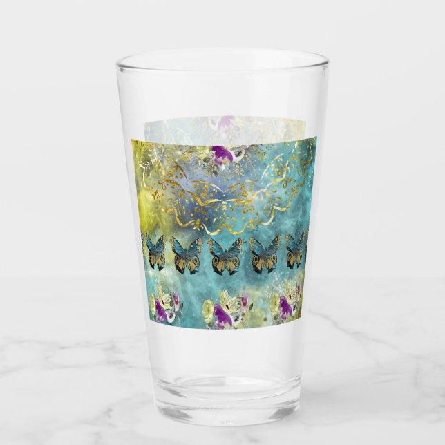 Verre Papillon Abstrait et design floral