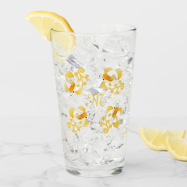Verre Papillon d'or Koi Monogramme (Devant glace)