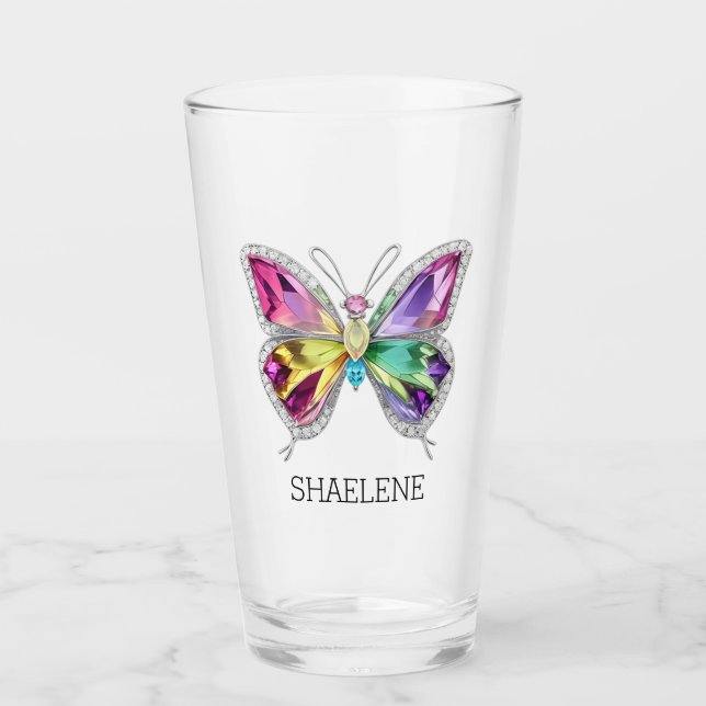Verre Papillon en cristal arc-en-ciel bijoux (Devant)