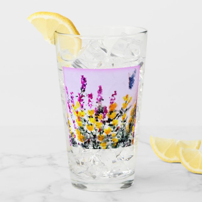 Verre Papillon floral Heather Gorse Personnalisé (Devant glace)