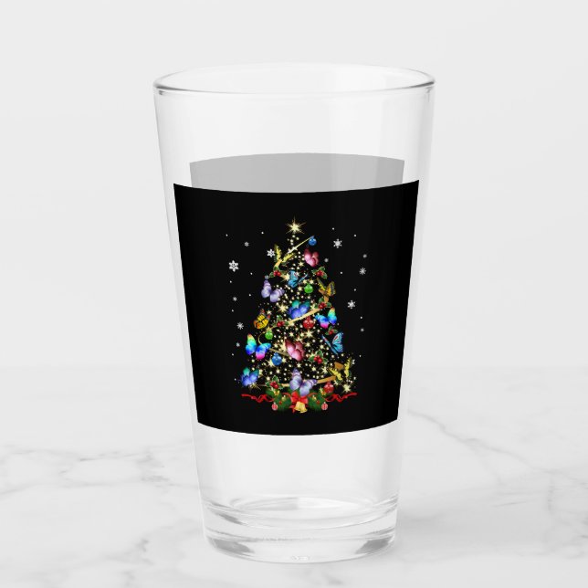 Verre Papillon Noël Arbre Lumières Femmes Filles Noël B (Devant)