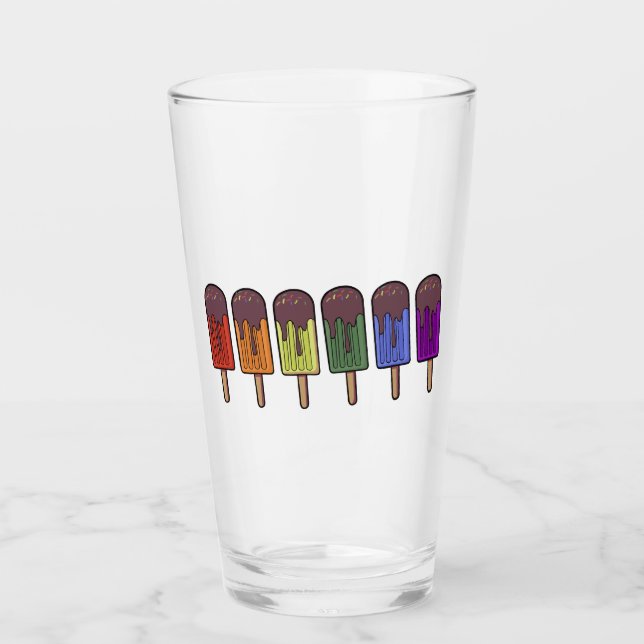 Verre Parade de sucettes glacées arc-en-ciel (Devant)