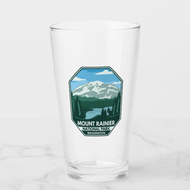 Verre Parc national du Mont-Rainier Emblem rétro minimal (Devant)