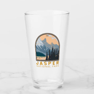 Verre Parc national Jasper Canada Vintage d'art touristi