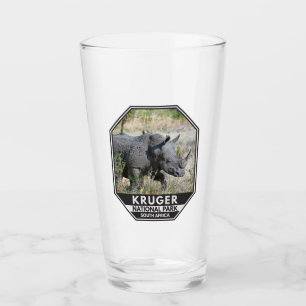 Verre Parc national Kruger Afrique du Sud Rhino Aquarell