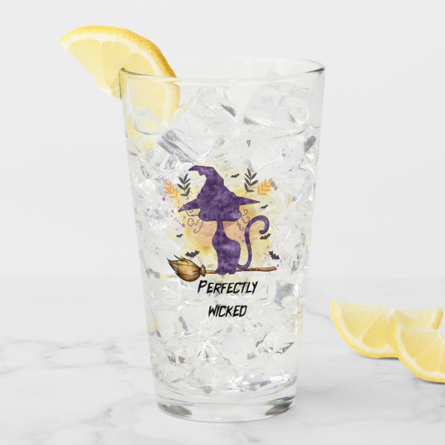 Verre Parfaitement Malin - Chat Sorcière Noire (Devant glace)