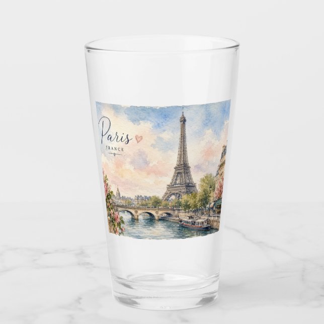 Verre Paris France Tour Eiffel rivière seine  (Devant)