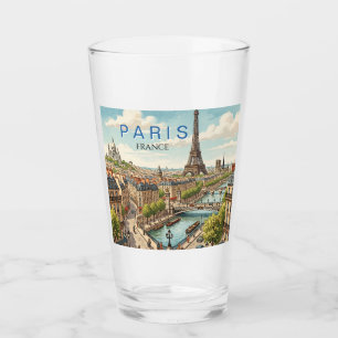 Verre Paris France Voyage Art Rétro