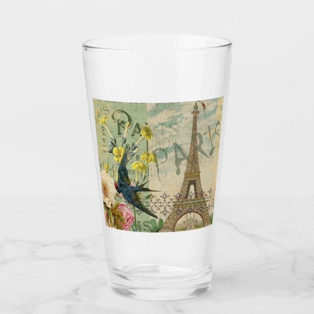 Verre Paris France Voyage Vintage Art Antique Peinture (Devant)
