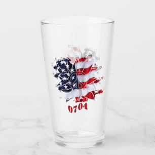 Verre Parti 4 juillet Patriotique Peace Flower