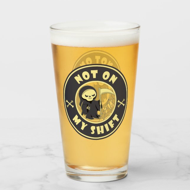Verre Pas sur mon poste Grim Reaper Citation d'Halloween (Devant (rempli))