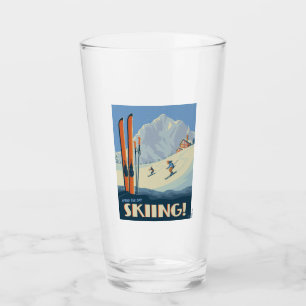 Verre Passez la journée à skier Vintage