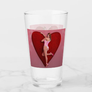 Verre Passionnée Saint Valentin fille dans un corse