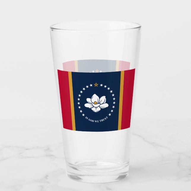 Verre Patriotic glass cup with flag of Mississippi (Devant)