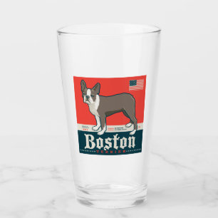 Verre Patriotique Boston Terrier