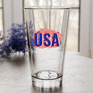 Verre Patriotique USA Monogram Lipstick Kiss Glass