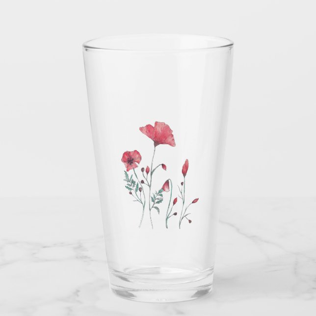 Verre Pavots d'aquarelle (Devant)