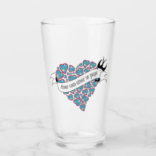 Verre Payer l'amour avec l'amour illustré proverbe portu