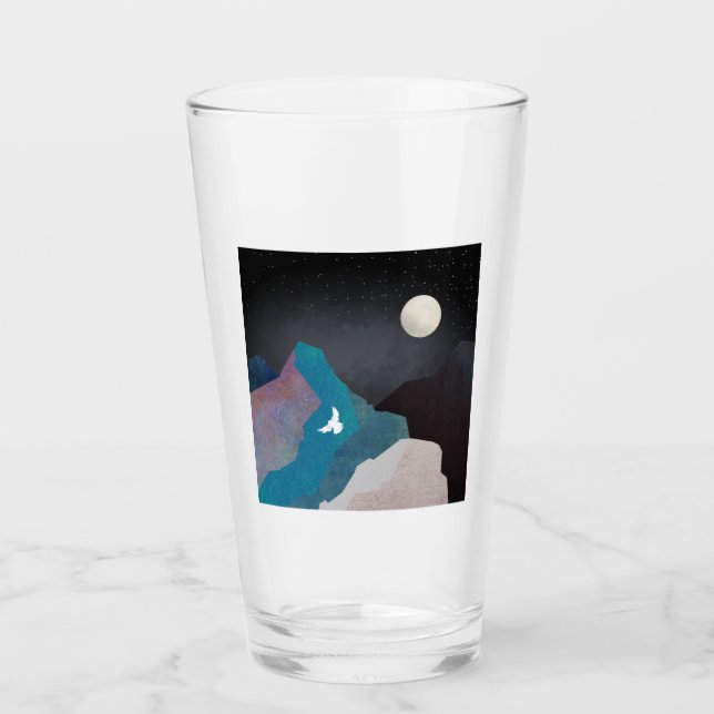 Verre Paysage d'oiseau de montagne (Devant)