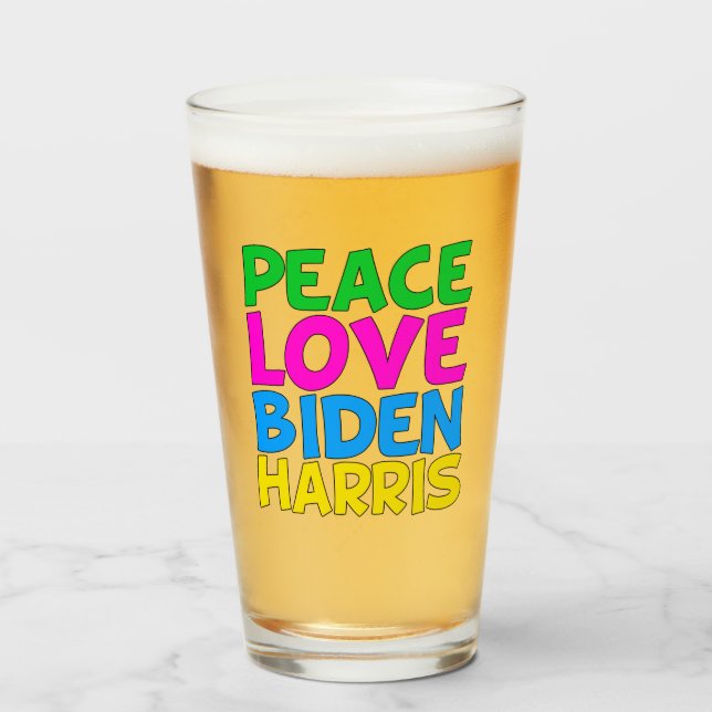Verre Peace Love Biden Harris (Devant (rempli))