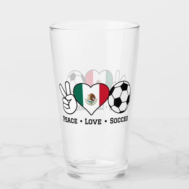 Verre Peace Love de soccer (Devant)