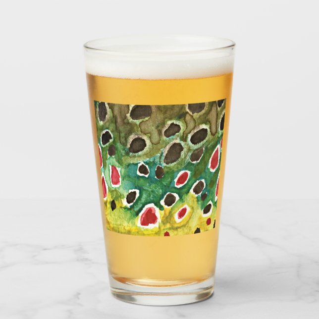 Verre Pêche Brown unique à la truite Ichthyologie des pê (Devant (rempli))