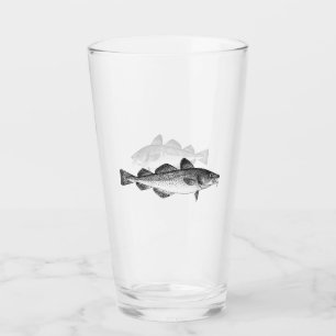 Verre Pêche vintage - morue atlantique