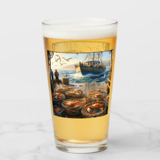 Verre Pêcheurs à la Twilight ramassant des crabes