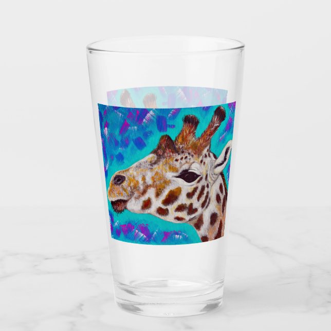 Verre Peinture de girafe colorée (Devant)
